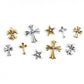 Gold & Silver Chrome Hearts Nail Charms (30 PCS)