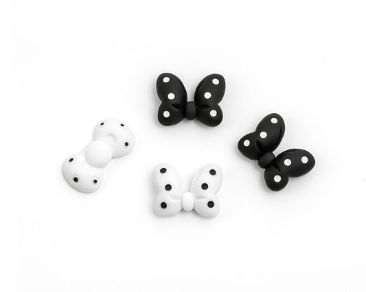 Black & White Bow Nail Charms (8 PCS)