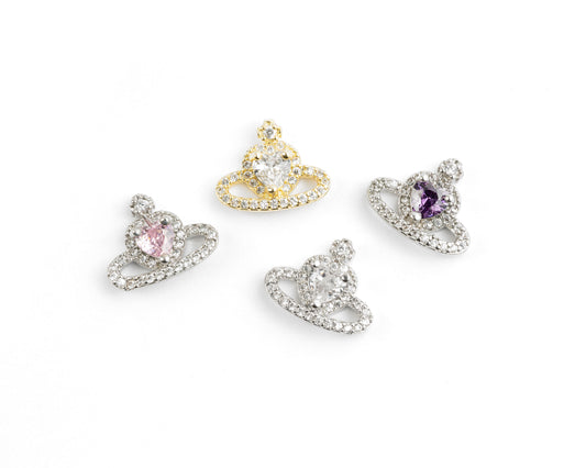 Bling Heart Planet Nail Charms (8 PCS)