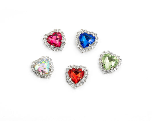 Big Heart Rhinestone Nail Charms (10 PCS)